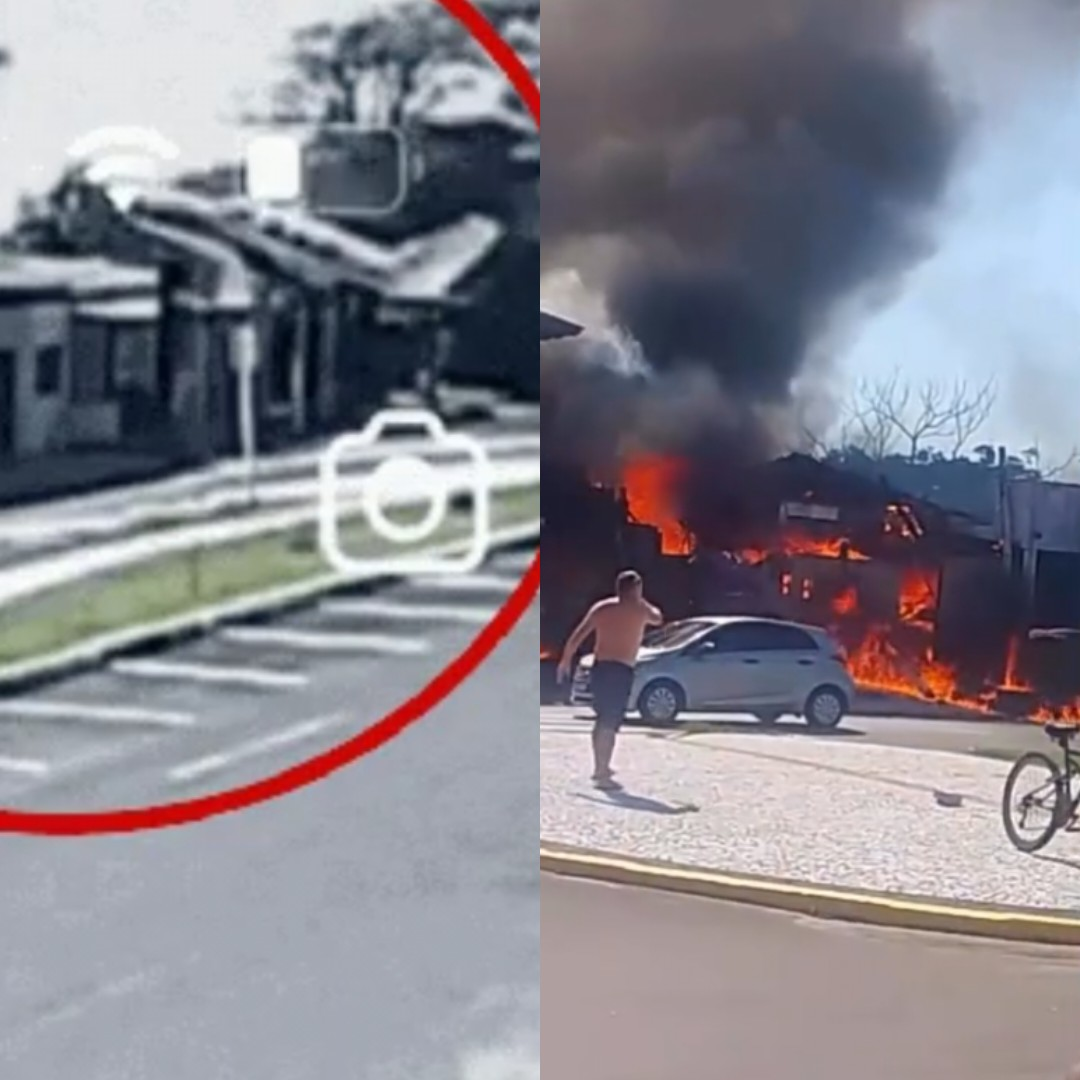 [VÍDEO] Avião de pequeno porte cai sobre restaurante no RS; quatro pessoas morrem